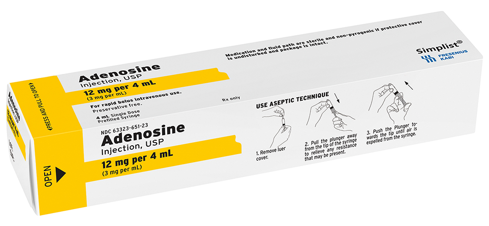 Single Syringe Box image for 12 mg per 4 mL of Adenosine