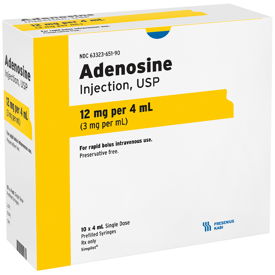 Volume Carton image for 12 mg per 4 mL of Adenosine