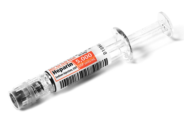 Angled Syringe image for 5000 USP per 1 mL of Heparin