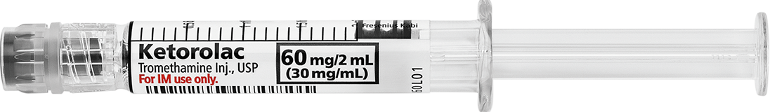 Horizontal Syringe image for 60 mg per 2 mL of Keterolac