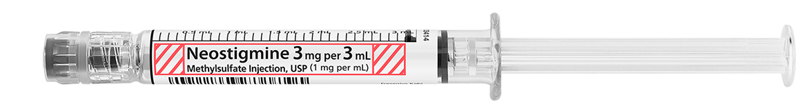 Horizontal Syringe image for 3 mg per 3 mL of Neostigmine