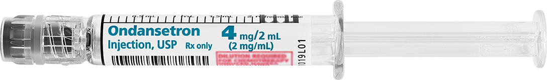 Horizontal Syringe image for 4 mg per 2 mL of Ondansetron